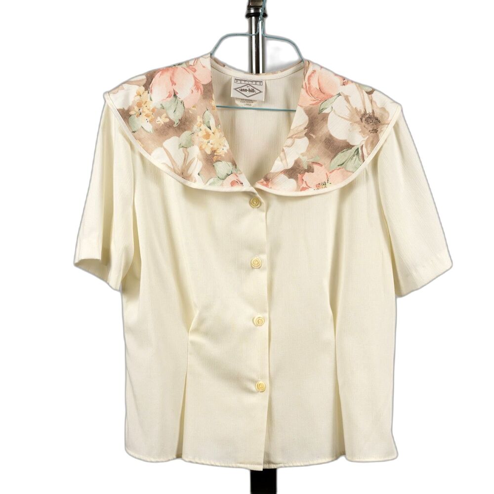 Ann Hill vintage 80s blouse cream size  PL